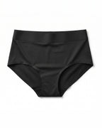 Slip assorbente LEIDRY™ Giorno nero a vita alta, su fondo bianco