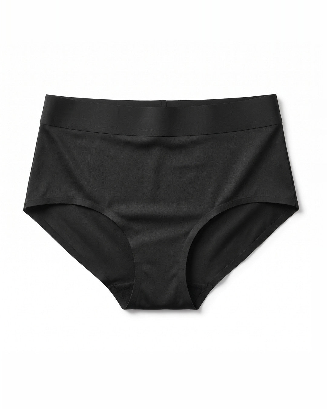 Slip assorbente LEIDRY™ Giorno nero a vita alta, su fondo bianco