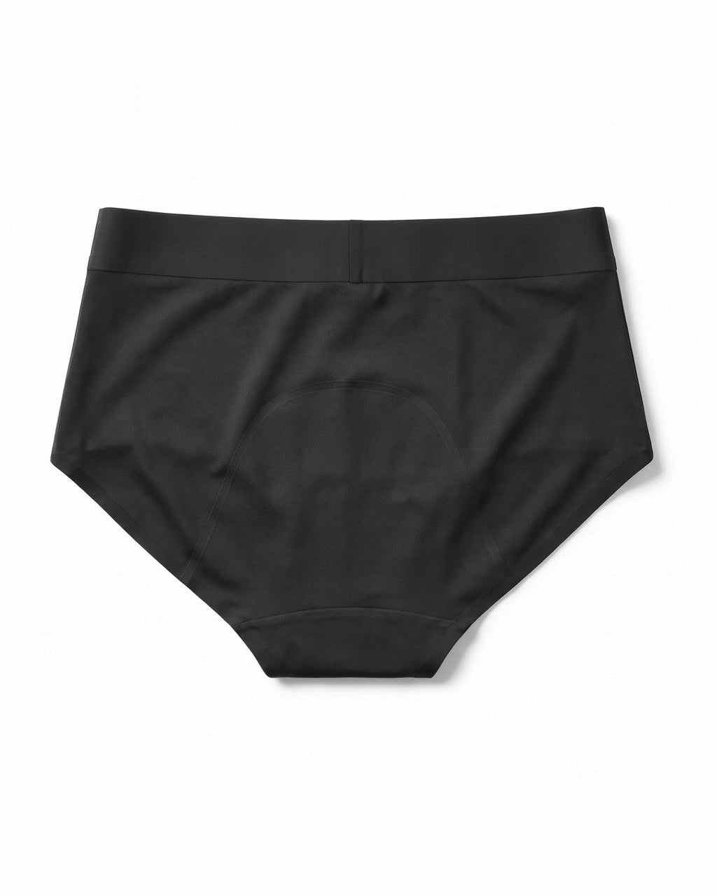 Slip assorbente LEIDRY™ Notte nero a vita alta, su fondo bianco