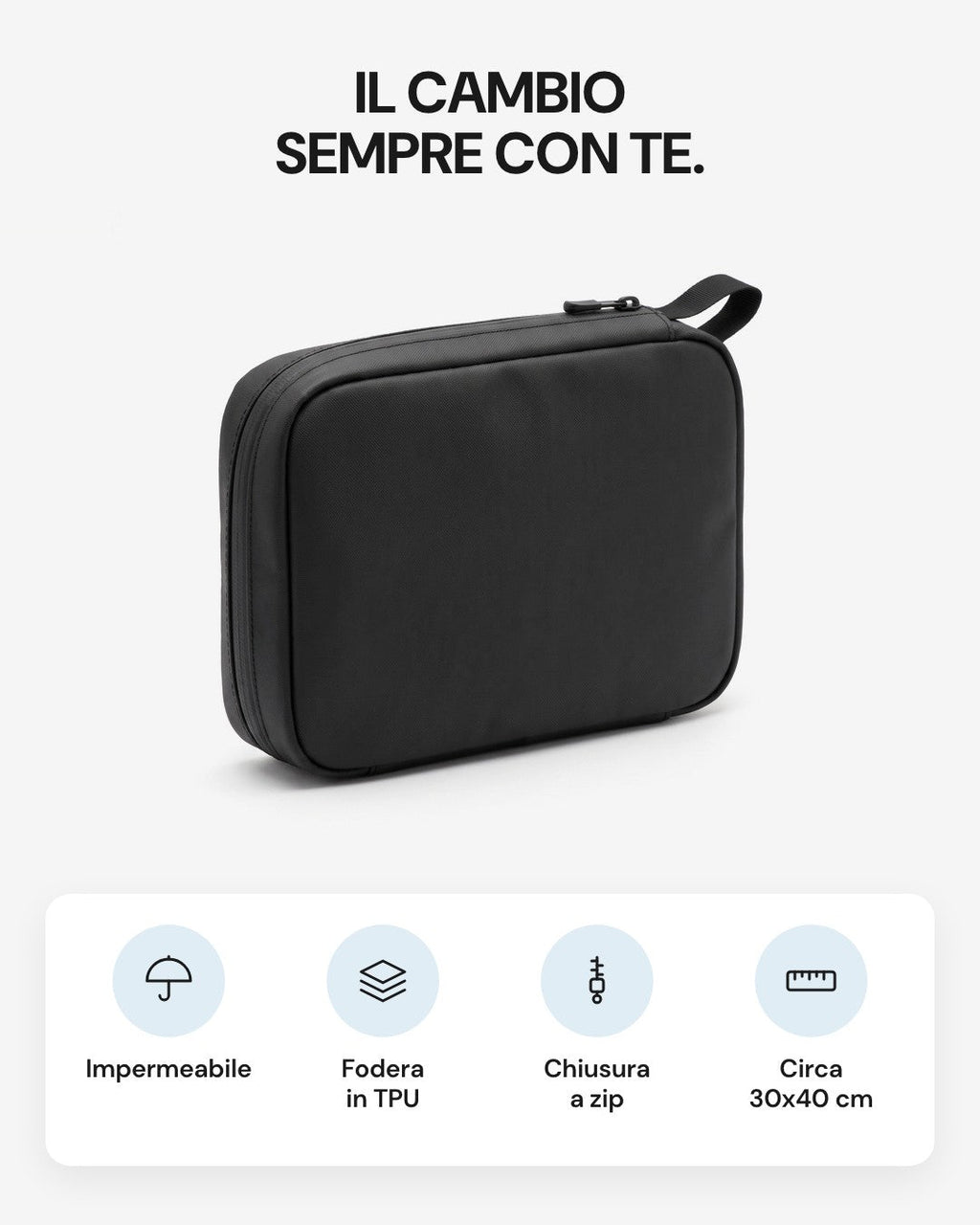 Pochette da viaggio LEIDRY™: impermeabile, fodera in TPU, chiusura a zip, circa 30x40 cm