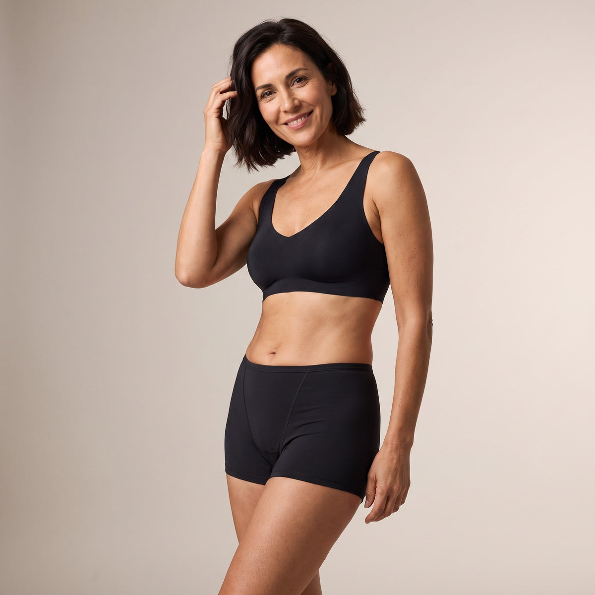 LeiDry Boxer Donna colore Nero, indossato: figura intera