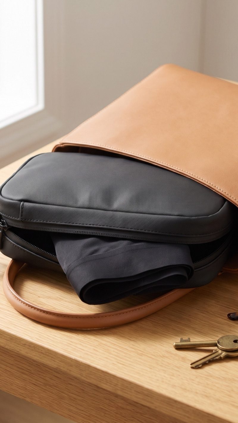 Pochette da viaggio LeiDry dentro una borsa